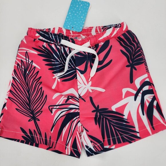 IFFEI Toddler Boys' Leaf Print Quick Dry UPF 50+ Swim Trunks Size 4-5T NWT - Picture 2 of 5